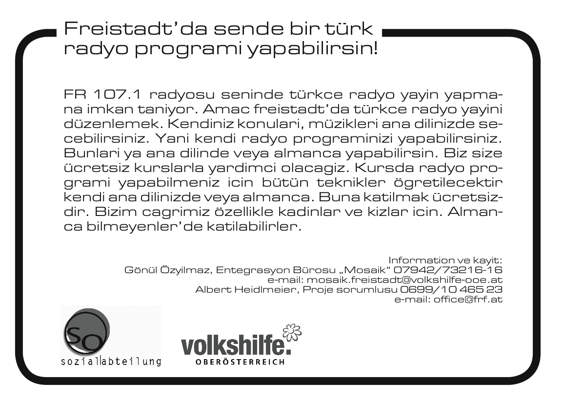 Interkulturelles Programm – Türkische Jugendliche fürs Radio gesucht