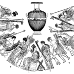 800px-Ideal_framställning_av_eleusinska_jämte_atenska_gudomligheter_och_eleusinska_präster,_Nordisk_familjebok