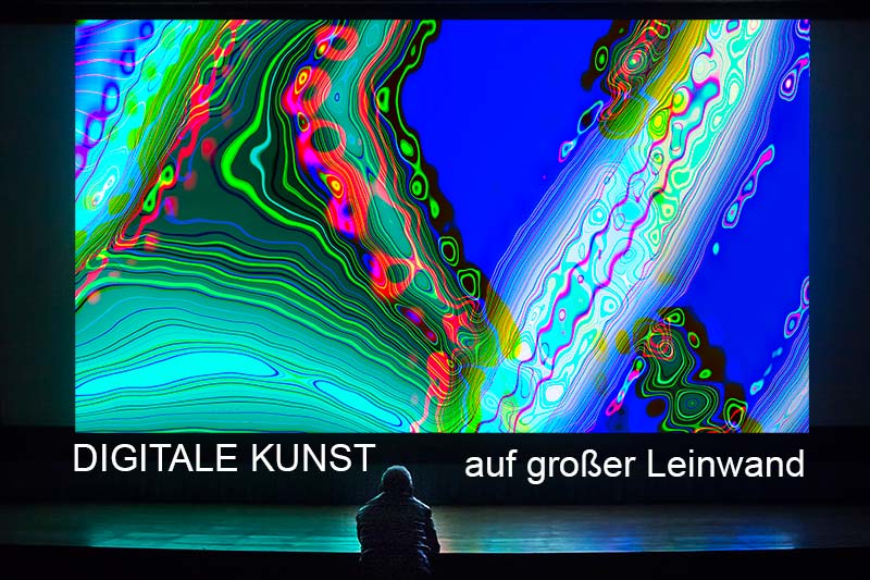 Digitale Kunst auf großer Leinwand