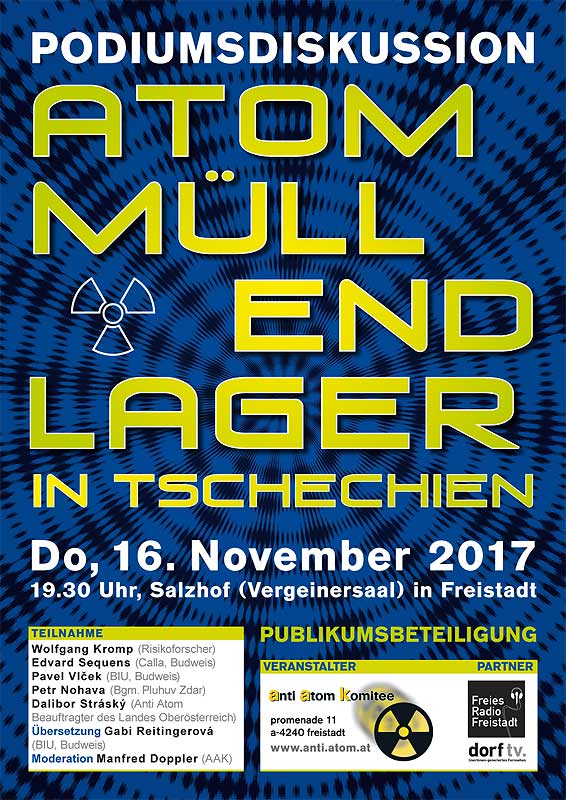 Podiumsdiskussion: Atommüll-Endlager in Tschechien