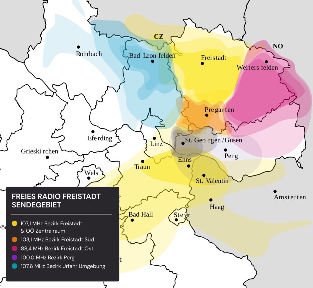 Freies Radio Freistadt Empfangsgebiet