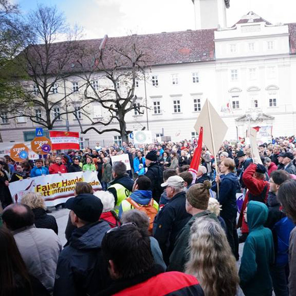 Freies Radio Freistadt bei der Demo gegen TTIP in Linz