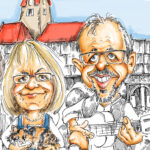 Traudi und Hubert Tröbinger, Karikatur Rupert Hörbst